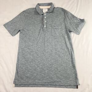Billy Reid Polo Shirt Mens Size XL Blue Gray Microstripe Soft Knit Casual Preppy